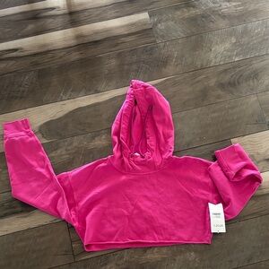 Pink Cropped Hoodie
